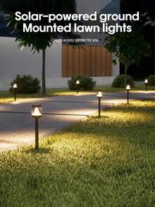 LED Creative Solar Lawn Light, Smart Light Control Yard Ground Stake Light, Suitable For Outdoor, Yard, Garden, Holiday, Daily Decor Outdoor Atmosphere Landscape Lighting - Lawn Lights - View 3
