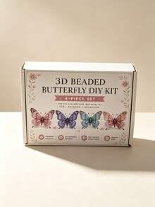 1 Set Butterfly Beaded Jewelry Kit - DIY Handmade Beaded Materials, Exquisite 3D Beaded Animal Handmade Kit, One Set Includes Four Different Colors And Styles, Includes English Instructions And Complete Material Package, DIY Semi-Finished Decorative Accessories Kit - Multicolor - View 9