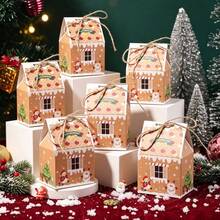 6/12/24/50/Pcs/Pack Christmas Party Gift Candy Cookie Paper Boxes, Christmas Party Atmosphere Decoration Christmas House Gift Packaging Boxes - View 13