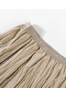 Women's Solid Color Casual Versatile Daily Wear Skirt - Khaki - View 2