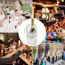 1/12pcs PVC Handheld Ice Bucket, Transparent Ice Bucket, Portable Ice Bucket With Handle, Portable Wine Cooling Bucket With Handle, Transparent PVC Wine Gift Bag, Suitable For Wedding Party, Can Hold Champagne, Beer And White Wine - Clear - View 9