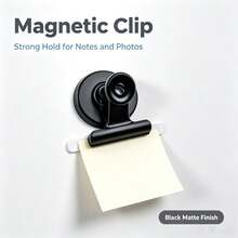 1/3/5/10pcs Minimalist Black Metal Round Magnetic Photo Clips, Can Hold Notes And Messages, Strong Adsorption To Refrigerator, Whiteboard And Pegboard, Space-Saving Practical Decorative Clips, Suitable For Valentine's Day, Anniversary And Back To School Season - Black - View 6
