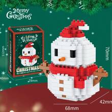 1pc Christmas Limited Building Blocks Set, Mini DIY Assembly Bricks, Xmas Themed Decorative Building Kit, Ideal Holiday Collectible Gift For Party Favors & Desktop Ornament - Multicolor - View 9