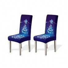 1/2/4/6pcs Christmas Print Chair Covers, Cartoon Holiday Atmosphere Decor, Dust-Proof Elastic Full-Coverage Chair Covers - Multicolor - View 27