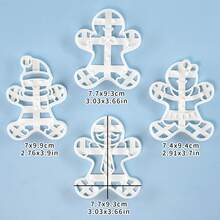 MIANXIAOXIN 1 Pc/4 Pcs Gingerbread Man Cookie Cutters 3D Embossing Press Biscuit Molds Christmas Man Shaped Fondant DIY Baking Tools For Holiday Party - Multicolor - View 3