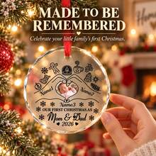 Custom Photo Christmas Ornament, Personalized Name Family Keepsake, First Christmas Mom Dad Tree Decoration, Customized Name Wall Hanging Decor, Customizable Picture Holiday Party Decor, 2026 Christmas Tree Decorations, Christmas Gift For Family - Style B - View 5