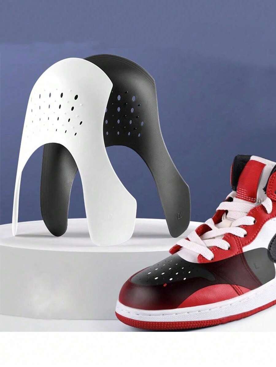 2pcs New Shoe Shields For Sneakers, Universal Anti-Wrinkle Anti-Deformation Shoe Crease Protectors, Shoe Shape Maintainers, Shoe Inserts - Black - View 1