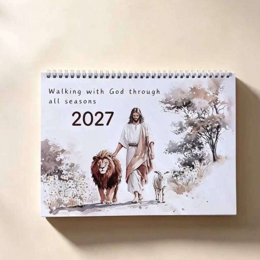 2027 Bible Verse Calendar, Christian Religious Desktop Calendar, Inspirational Catholic Daily Planner, New Year Planner, Desktop Decor - Multiple Styles - View 1