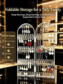 Multifunctional Transparent Acrylic Earring And Lip Ring Display Stand, Universal For Business Stores, Clear Jewelry Organizer Box Storage Rack, Essential For Women's Travel And Dorm, Autumn Decor - Multicolor - View 6