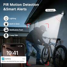 szsinocam 1pc 1296P High Definition PTZ Security Camera, 2.4G WiFi Wireless Surveillance Camera, 360° Pan/Tilt Rotation, Full Color Night Vision, PIR Motion Detection, Two-Way Audio, AI Human Tracking, Home Security Camera - White - View 5