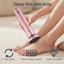 Ladies' Electric Foot File, 2-Speed Dead Skin Exfoliator, 2pcs Replacement Heads And 30pcs Sandpaper, Suitable For Women'S Removers And Foot Grinders - Multicolor - View 2