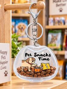 Cute Pet Print Mini Pet Snack Storage Box With Keychain, Mini Small-Capacity Transparent Visible Storage Box With Pet-Themed Print,Sealed Storage Box For Dog Snacks,Sealed Container,Small Gift For Pet Owners,Practical Small Storage Box For Pet Owners - Model a - View 5