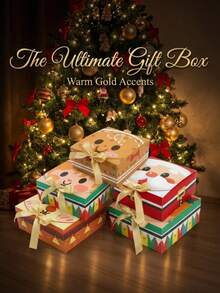 5pcs Christmas Creative Folding Paper Boxes, Cute Cartoon Pattern Gift Boxes, Snack Candy Handheld Gift Packaging Boxes - Folding Paper Box - View 6