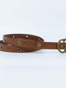 Vintage Metal Buckle Decor PU Leather Medieval T-Shaped Waist Belt, Renaissance Fairy COS Halloween Party Costume Accessory - A - View 5