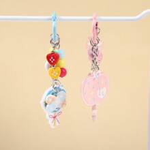 Creative Dopamine Colored Bead Keychain, Three-Dimensional Lollipop Bow Pendant, Cute Girl Bag Pendant - Multicolor - View 4