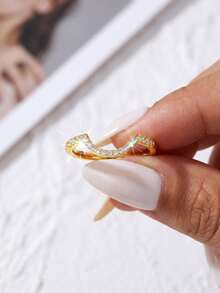 1pc Moissanite Ring, Luxury Arched Full Pave Diamond Band, Suitable For Women's Wedding And Daily Wear - Arched Moissanite Ring - View 2