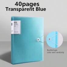 1pc Translucent Cover Document Folder, Transparent Insert File Folder, Snap Closure Folder, Multi-Color Storage Bag, Multi-Specification Loose-Leaf Binder, Storage Album, 20/30/40/60/100 Pages, A4 Multi-Layer Insert Pocket, 6 Colors Available, Stain-Resistant, Waterproof, Comfortable Touch, School Document Bag, Student Subject Exam Paper Bag, Artwork & Certificate Collection Album, Fashion Design - Multicolor - View 31