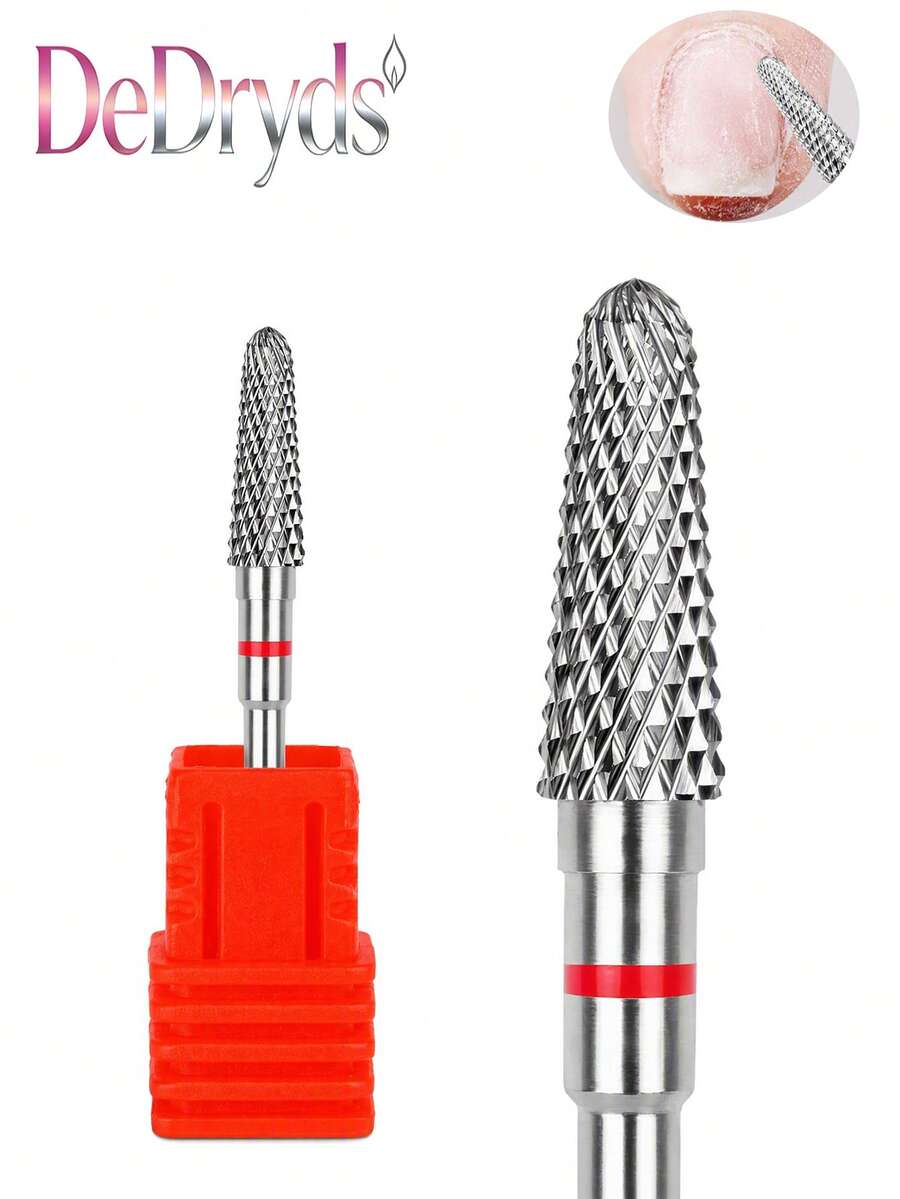 DeDryDS 1件不鏽鋼美甲鑽頭，切割銑削研磨頭配件，適用於電動美甲機，足部護理工具