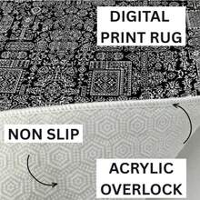 Washable Modern Minimalist Patterned Area Rug – Scandinavian Geometric Design, Contemporary Washable Carpet For Living Room, Bedroom & Home Decor - Coffee Brown - View 6