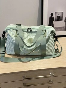 Large Capacity Solid Color Travel Bag For Storing Waterproof And Minimalist Men's And Women's Travel Bags - Green - View 10