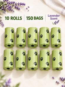 10 Rolls/150 Lavender-Scented Dog Poop Bags In 10 Rolls With 1 Dispenser, Pet Waste Disposal Bags For Daily Dog Walks, Outdoor Cleanup And Travel, Random Color Selection - Multicolor - View 2