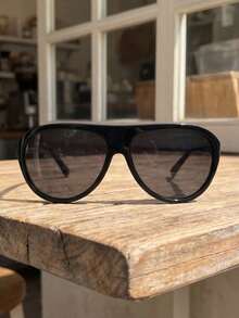 Miu Miu Women's Vintage Oval Cat Eye Sunglasses, Black Frame With Gold Logo, Fashion Designer Style, Suitable For Summer Beach Travel - Black - View 5