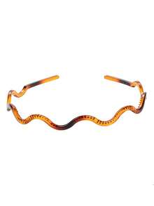 2pcs Resin Wavy Thin Headbands, Minimalist Versatile Face Wash Makeup Hairband, Daily Outing Hair Hoop - Multicolor - View 4