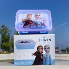 Disney Princess Style Lunch Box With Fork And Spoon Set, 1pc, Sandwich Storage Box, Picnic Lunch Box, Dishwasher , Kitchen Essential For Home Or Adult Use - Multicolor - View 11