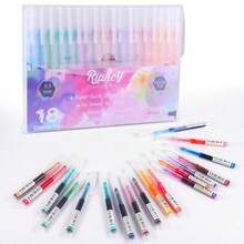 24-Color Ink Roller Ball Pen Set, Equipped With 0.5mm Ultra-Fine Tip, Smooth Writing, Smudge-Resistant. Vibrant Colors Make It An Ideal Choice For Journaling, Painting, Sketching, Classroom Notes And Artistic Creation. - Multiple Styles - View 13