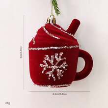 Christmas Candy Cane Hanging Ornament, Christmas Tree Decoration, Window Display, Nordic Red Flocked Candy Pendant - Multicolor - View 18
