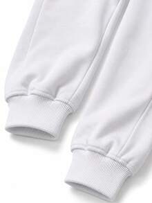 Pantalones deportivos pans pants dama mujer casuales casual pantalón wide leg pierna ancha estilo deportivo bolsas bolsillos funcionales tela cómoda suave cintura elástica ajuste holgado tir - Blanco - Ver 4