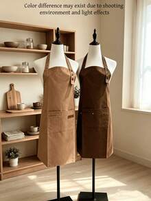 1pc Pocket Kitchen Apron, Neutral Multi-Pocket Cooking Apron, Adjustable, Polyester Material, Suitable For Men And Women Bakers And Chefs, Applicable For Cooking, Baking, Gardening, Coffee Shop, Kitchen, Bathroom, Home, Women's Apron - Multicolor - View 17