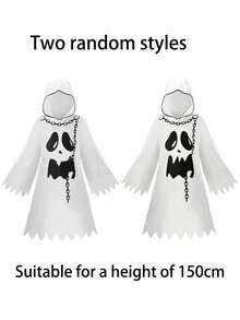 1pc Halloween Ghost Face White Ghost Cape, Unisex Cosplay Costume, Suitable For Theme Party (Fits Height 150cm) - View 10