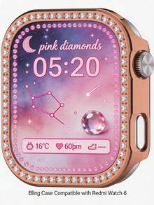 適用於 Redmi Watch6 閃亮鑽石 PC 防撞保護殼 水晶閃耀水鑽保護套 男女通用智慧手錶殼 - Redmi Watch 6 - 查看 11