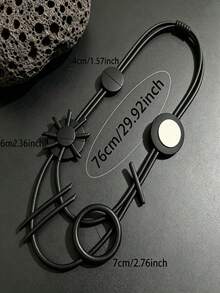 MARLIWOO 1pc Vintage Multi-Layer Exaggerated Neckpiece Niche Black Gothic EMO Long Party Fashion Necklace - Black - View 5