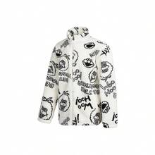 Adidas Neo All-Over Print Fleece Long Sleeve Jacket Unisex Couple Style White - White - View 15