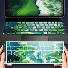 Full Keyboard Stickers For Computer, Amber Green, Starry Purple Ink Wash Star Cluster Pattern, Suitable For 10.9-INCH Magic Keyboard, Independent Key Cut, Perfect Size To Beautify Computer, Waterproof, Wear-Resistant, Non-Fading, Easy To Apply And Removable Without Residue, Multiple Patterns Available - View 8