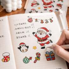 48 miếng nhãn dán Giáng Sinh hình người bánh gừng, kẹo gậy, ông già Noel, chuông, tuần lộc, cây thông, phù hợp cho laptop, bình nước, scrapbook, nhật ký, đồ thủ công DIY, gói quà lễ hội, phong cách ngẫu nhiên - Nhiều màu - Xem 5