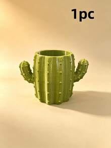 Cartoon Cactus Shaped Flower Pot, Home Desktop Storage Organizer, Simple Cute Succulent Plant Pot, Gardening Decor Ornament - Cactus - View 11