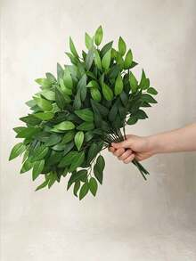 50/25/1pc (For Reading) Willow Leaf Artificial Greenery Decoration, Suitable For Home Decor, Wedding, Party Table Centerpiece, Realistic Artificial Branches With Plastic Leaves, Spring/Summer Wedding Graduation Table Decor - Multicolor - View 2