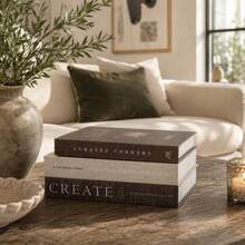 3pcs Decorative Books, Paper-Based Faux Books, Suitable For Coffee Table And Room Decor, Luxury Fake Books For Home Aesthetic Decoration And Holiday Arrangement - Multicolor - View 2