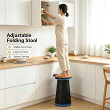 Outdoor Portable Folding Stool, Adjustable Plastic Telescopic Stool For Train, Street Vending, Fishing - Multicolor - View 2