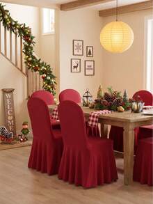 1/6pcs Solid Color Milk Silk Long Dress Style Chair Covers, Washable, Highly Elastic, Easy To Stretch, Suitable For Various Occasions Furniture Protection, Such As Parties, Weddings, Banquets, Events, Catering And Celebrations - Multicolor - View 22
