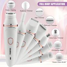 ICEWLESS 7 In 1 Electric Lady Shaver, Painless Full Body Hair Remover Kit For Women, Facial Eyebrow Leg Bikini Trimmer, Waterproof USB Rechargeable Grooming Tool - View 2