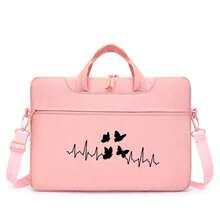 1pc Laptop Bag With Minimalist Butterfly Print, 2 Sizes Available, Adjustable Comfortable Shoulder Strap, College, Daily Commute, Office, Durable Handle, Multi-Functional One Shoulder & Hand Carry, Unisex, All Season, Multi-Color, & Versatile Laptop Bag - Laptop Bag - View 17