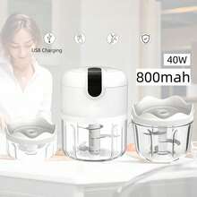Electric Kitchen Garlic Press, Compact Vegetable Chopper, Suitable For Chopping Garlic, Onion, Ginger, Chili And Meat; Also Can Be Used As Food Processor/Blender. - Multicolor - View 9