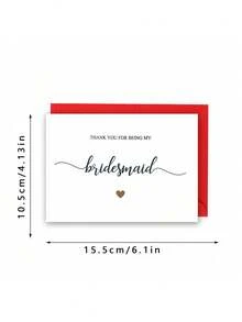 1PC Thank You For Being My Bridesmaid Card, Thank You Card, Thank You Bridesmaid, Thank You Card, Wedding Thank You Card, Bridesmaid Card - View 4