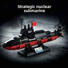 Strategic Nuclear Submarine Assembly Chinese Building Blocks Military Ship Assembly Toy Model Ornament 500PCS Gift - Strategic Nuclear Submarine [Bagged] 500pcs - View 5