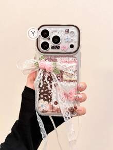 Ins Autumn/Winter Rose Embroidery Butterfly Protective Case Compatible With Iphone 18 Pro Max/17 Pro/16/15, Personalized Women's Anti-Drop Girly Phone Cover - Multicolor - View 4