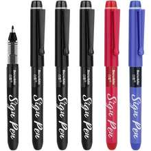 1/3/6pcs Direct Liquid Ink Pens, Smooth Writing, 1.0mm High Density Fiber Tip, Stable Ink Flow, Quick Dry Leak-Proof Design, Suitable For Office, Study, Journaling And Note-Taking Professional Pens - Multicolor - View 4